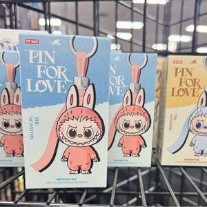 Pop Mart Authentic Pin For Love Labubu Keychain